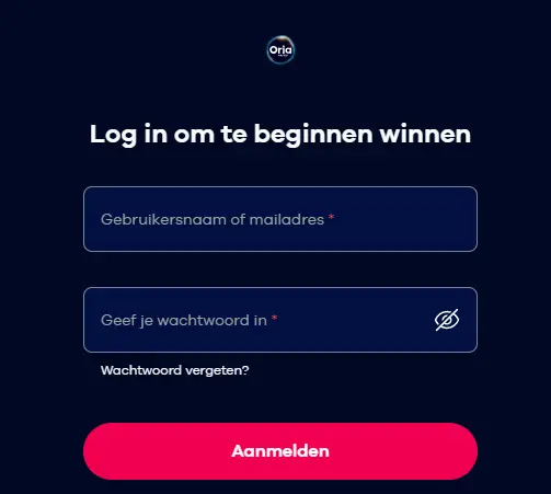 Inloggedeelte – toegang tot spelersaccount
